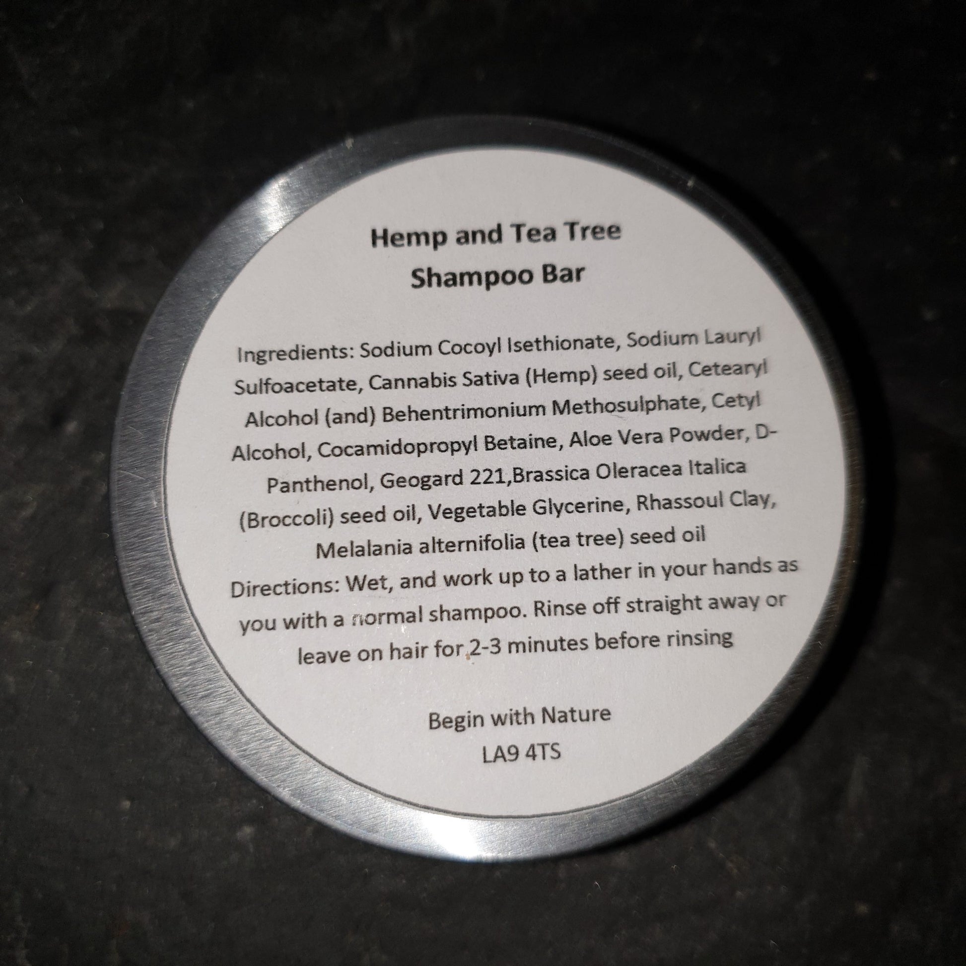 Hemp and Tea Tree Solid Shampoo Bar image 1