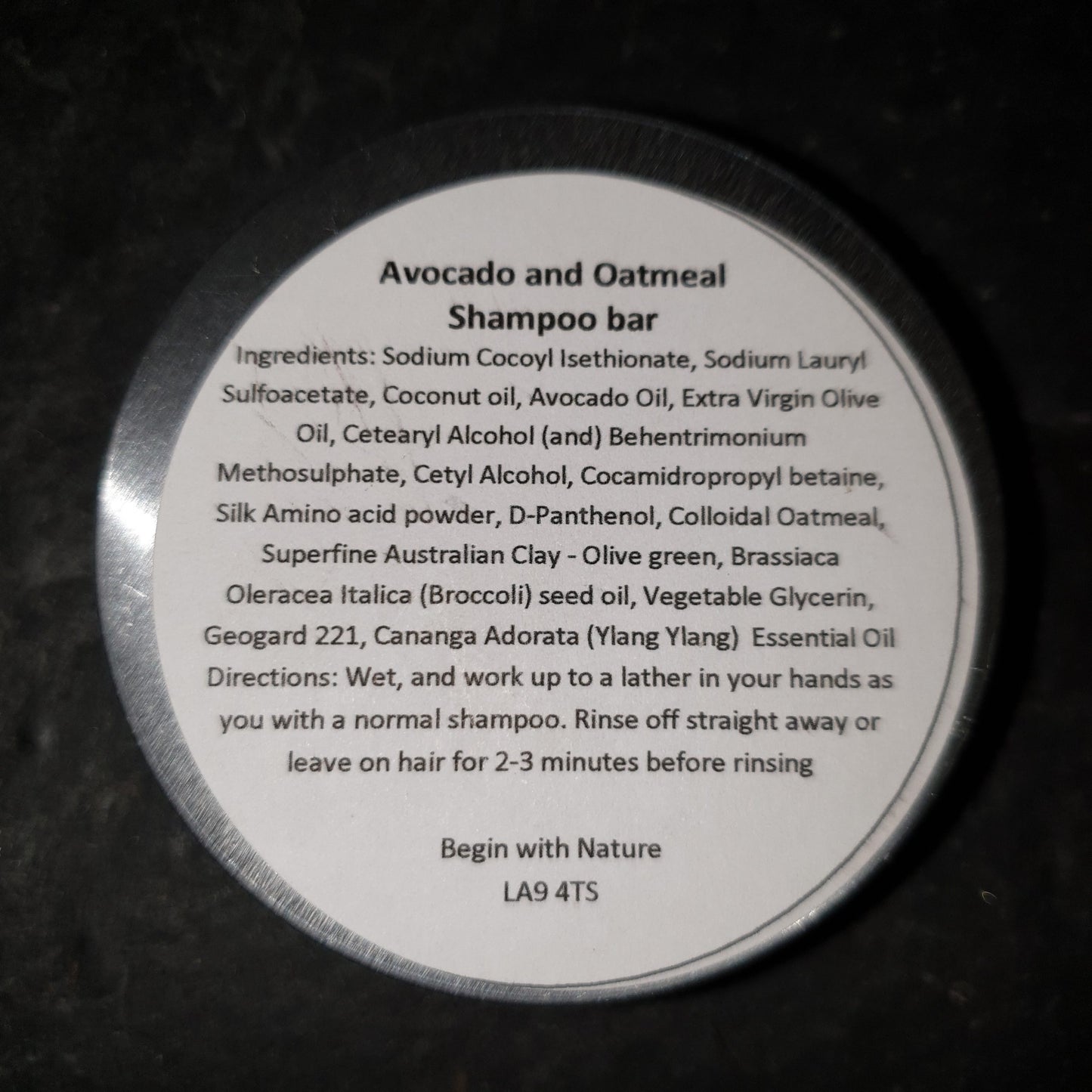 Avocado and Oatmeal Solid Shampoo bar image 1